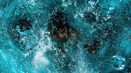 Diving underwater action pool location sports content aquatic environment dynamic viewpoint water adventure concept