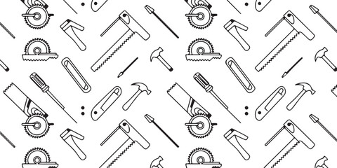 tools vector line art construction tools pattern for textiles