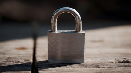  Metal padlock on wood, representing security and trust in a close-up view.