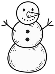 Simple Snowman Black and white