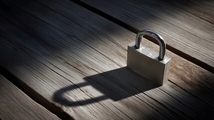  Metal padlock on wood, representing security and trust in a close-up view.