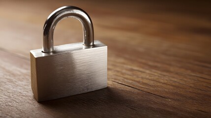  Metal padlock on wood, representing security and trust in a close-up view.