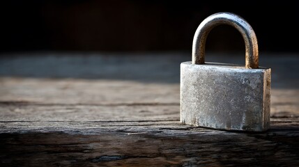  Metal padlock on wood, representing security and trust in a close-up view.