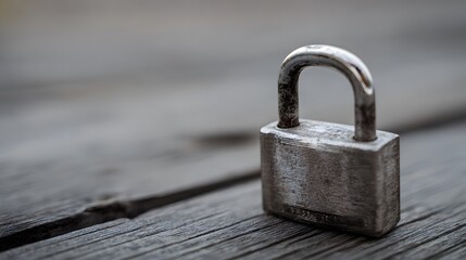  Metal padlock on wood, representing security and trust in a close-up view.
