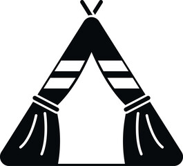 Teepee graphic portraying traditional shelter with a casual outdoor theme © anatolir