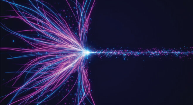 Big data artificial intelligence machine learning neural network flow complex information science innovation technology data analysis visualization cyberspace future. 3d rendering.