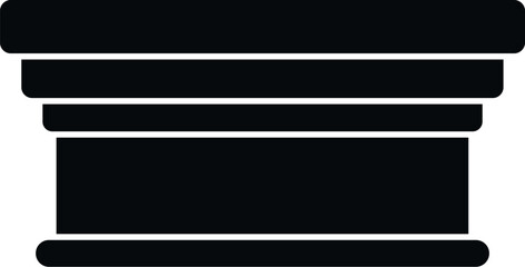 Naklejka premium Architectural plinth molding detail in a minimalist black silhouette