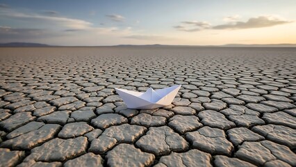 Dry cracked earth landscape in a hot desert environment