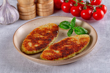 Fried potato golden hash brown