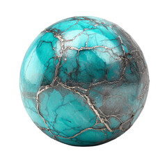 Turquoise sphere with marble texture