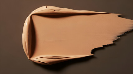Luxurious creamy beige foundation swatch showcasing smooth, rich texture on a warm neutral background, perfect for beauty product display and cosmetic advertising