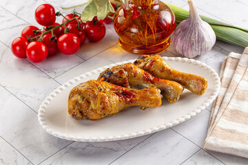 Roasted chicken drumstick with spices