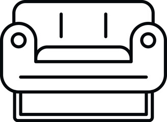 Sofa as an outline vector icon for living room interiors and comfort