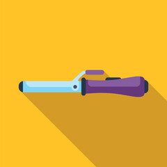Curling iron flat icon for hair styling and beauty concepts