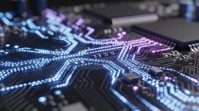 Footage of Futuristic Circuitry