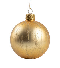 Golden Glitter Christmas Ornament Isolated on Background