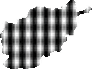 Black doted Map of Afghanistan vector with white background