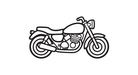 Fototapeta premium Bold outline icon of a traditional motorbike, symbolizing the thrill of the ride, mechanical prowess, and open-road adventures, perfect for design projects