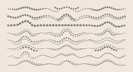 Obraz premium Elegant flowing dotted lines and waves create a modern, abstract decorative element perfect for design projects and artistic layouts