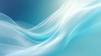 Fototapeta premium Abstract blue wave background with silky fabric folds. Smooth silk textile waves for digital design and website banners