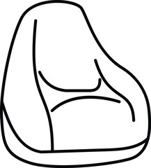 Bean bag chair outline drawing showing flexible seating and comfort