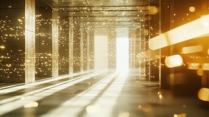Abstract light corridor perspective
