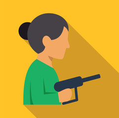 Obraz premium Woman holding a weapon, representing concepts of danger, crime, security, and protection