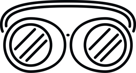 Welding goggles providing eye protection line art icon