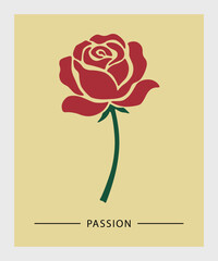 Simple Passion Love Rose Flower Symbol Art Print