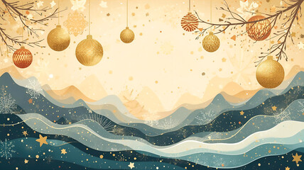 繊細なクリスマスのイラスト壁紙