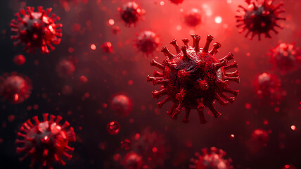 赤い危険なウィルスのイメージ