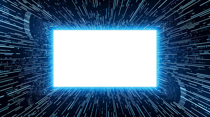 デジタルな光と明るいスクリーンのイラスト