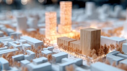 New urban development plan shows buildings and streets in a city area