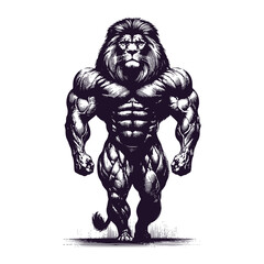 Obraz premium bodybuilding lion