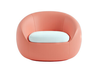 Modern Peach Armchair Isolated on White Background