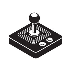 Retro arcade joystick game controller icon in isometric view vector illustration silhouette
