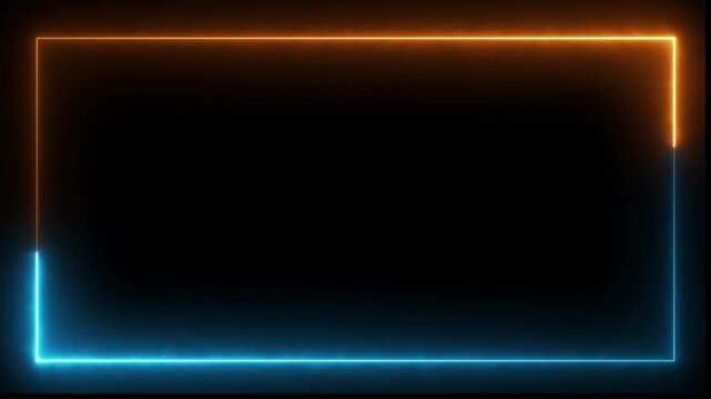 Dynamic lightsaber frame animation featuring blue and gold glowing neon edges
