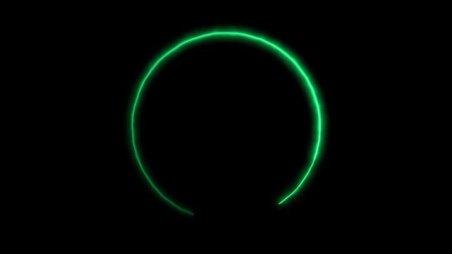 Smooth circular border animation featuring glowing lines that rotate and pulse with subtle motion, Green Circle animation