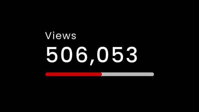 1 Million Views Counter Interface on Black Background