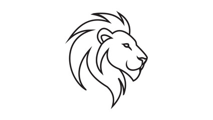 Fototapeta premium One-Line Minimal Lion Head Elegant Line Art