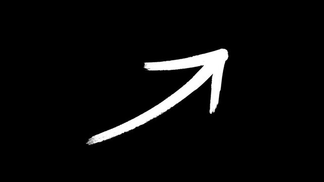Animated rough marker drawing a diagonal uplink arrow pointer, symbolizing data transfer, progress, or cloud uploading concepts.
