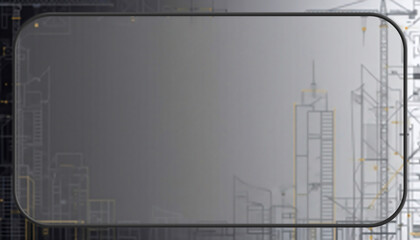Abstract Grey Tech Background with Architectural Line Elements