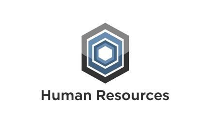Fototapeta premium Abstract Geometric Human Resources Logo Representing Company Structure and Management