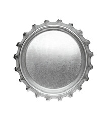 silver bottle cap on white background