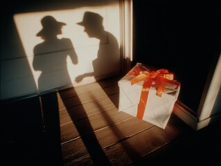 A cheerful mail carrier delivering a bright care package to a sunny doorstep, bringing joy to an eager recipient inside.