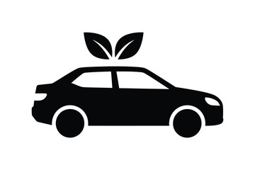 Eco friendly car icon representing sustainable transportation and environmental concern