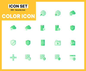 Vibrant Green Digital Safety Color Icon Package