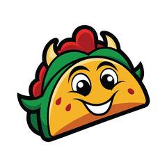 Funny cartoon illustration vector of a cute smiling yellow banana, apple, and various happy animal faces like a cat, owl, dog, and tiger