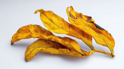 Naklejka premium Dried Plantain Leaves Isolated on Clean Background