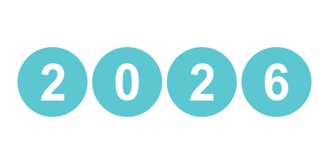 Illustration of the number 2026. Suitable for elements in posters, banners, or greeting cards.